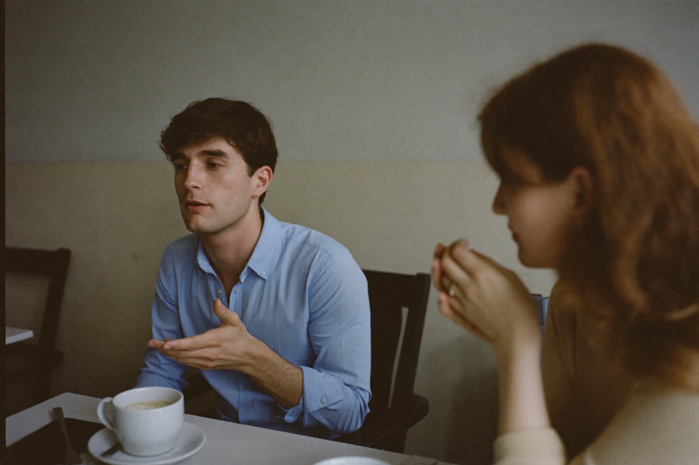 Two people in conversation
